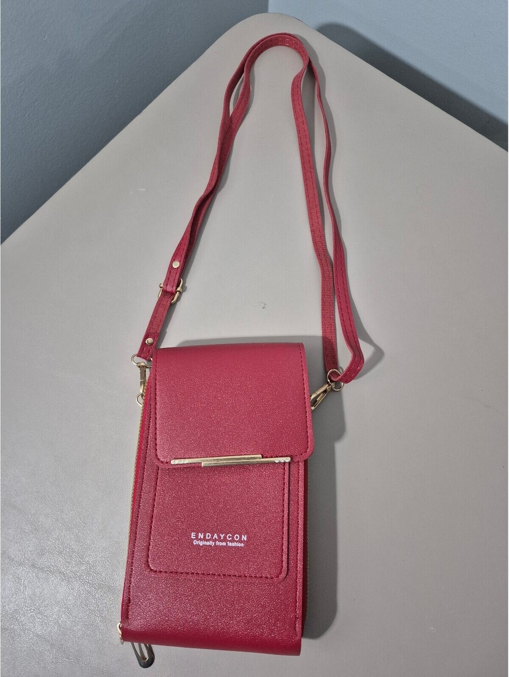 Endaycon Red Cell Phone Crossbody Wallet Purse Small Shoulder Bag